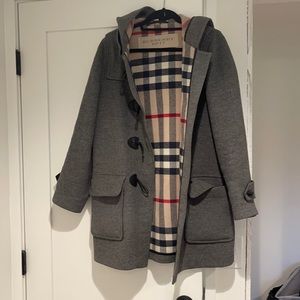Burberry Brit Hooded Wool Toggle Coat